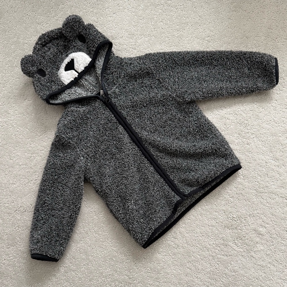 Gymboree Gray Bear zip up Hoodie for Kids, 18-24 months
